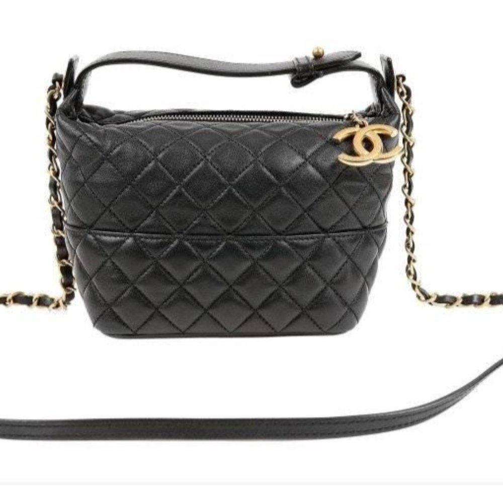 NWT New Authentic Chanel Black Quilted Lambskin